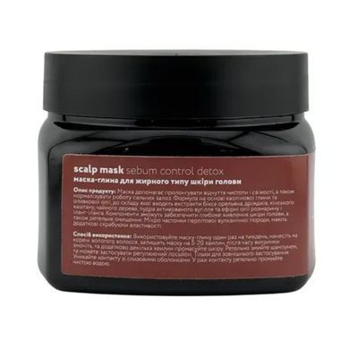 Маска-глина Full Force  sebum control detox для жирного типу шкіри голови